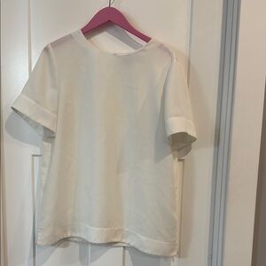 Banana Republic White Blouse Short Sleeves Casual Style
